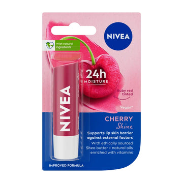 Nivea, Cherry Shine, Caring Lip Balm, 4.8 g